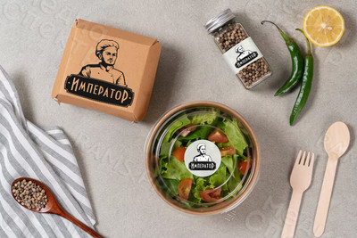 Разработка логотипа для службы доставки еды «Император» — фото