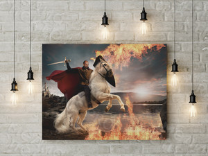 Картина-фотомонтаж на холсте 60х40см «Всадник на белом коне» — фото 2