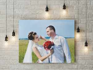 Фотокартина на холсте 110х80см «Свадьба в поле» — фото 1