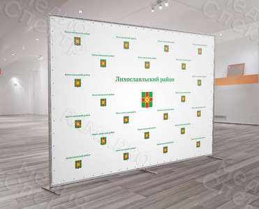Press wall 3х2.2м для презентаций «Лихославльский район» — фото