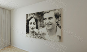 Фотокартина на холсте 60х40см «Портрет вдвоем», ретушь ЧБ фото — фото 1