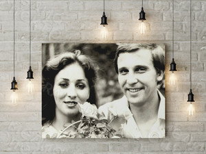 Фотокартина на холсте 60х40см «Портрет вдвоем», ретушь ЧБ фото — фото 2