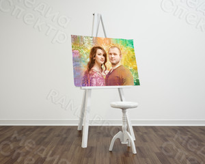 Фотокартина в стиле гранж на холсте 60х40см «Вдвоем» — фото 2