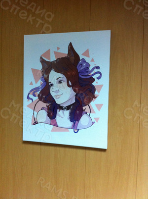 Картина на холсте 40х50см «Лиса Женя» (ручная отрисовка по фото в стиле «Поп-арт») — фото 1