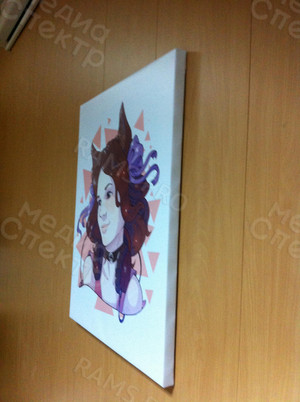 Картина на холсте 40х50см «Лиса Женя» (ручная отрисовка по фото в стиле «Поп-арт») — фото 4