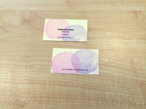 Визитка на дизайнерской бумаге для косметолога «Смирнова Анна» — фото 1