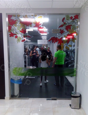 Наклейки в фитнес-клубе My Fit м/р Южный «Осенние листья 2018» — фото 7