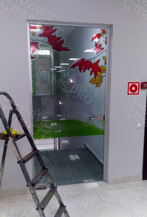 Наклейки в фитнес-клубе My Fit м/р Южный «Осенние листья 2018» — фото 8