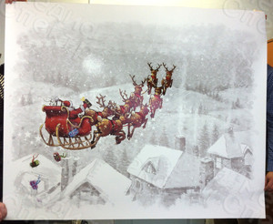 Постер 150х120см «Санта Клаус на оленьей упряжке» — фото 1