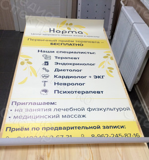 Постер 77х149см для медицинского центра ЗОЖ «Норма» — фото 1