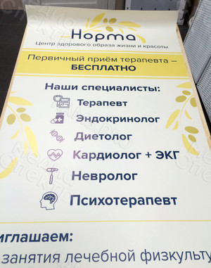 Постер 77х149см для медицинского центра ЗОЖ «Норма» — фото 2
