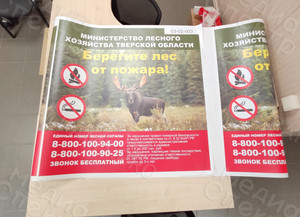 Наклейка-плакат на щит 1х1м «Берегите лес от пожара!» — фото 1