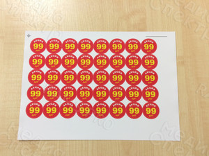 Наклейки круг 30мм «Акция 99 руб.» — фото 1