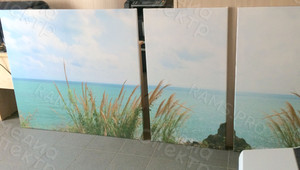 Модульные картины на холсте 3шт. «Камыш и море» — фото 3