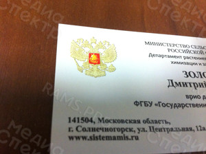 Визитка 90х50см стандартная односторонняя на картоне «Золотарев» — фото 3