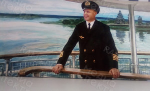 Картина-фотомонтаж 100х50см «Капитан на палубе теплохода» — фото 2