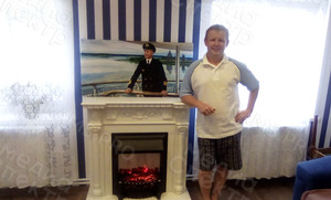 Картина-фотомонтаж 100х50см «Капитан на палубе теплохода» — фото 1