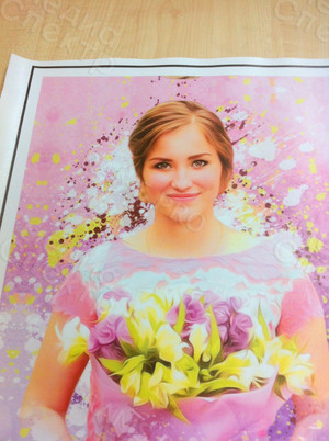 Фотокартина в стиле дрим-арт на холсте 30х40см «Милая девушка с цветами» — фото 2