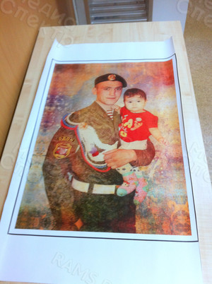 Фотокартина в стиле арт-гранж на холсте 40х60см «Отец и дочь» — фото 2