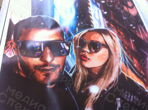 Фотокартина в стиле дрим-арт холсте 50х70см «Двое в темных очках» — фото 3