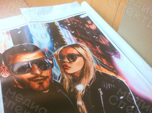 Фотокартина в стиле дрим-арт холсте 50х70см «Двое в темных очках» — фото 2