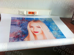 Фотокартина в стиле дрим-арт на холсте 70х90см «Девушка в красном» — фото 1