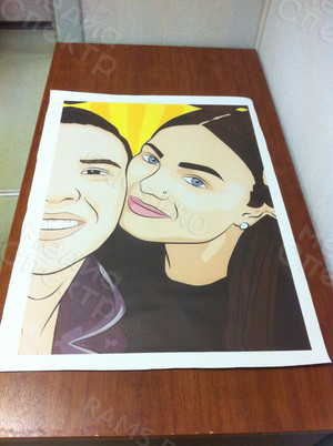 Фотокартина в стиле поп-арт на холсте 50х70см «Двое вместе» — фото 1