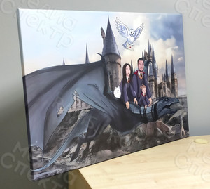 Картина 90х60см «На драконе» по Гарри Поттеру — фото 2