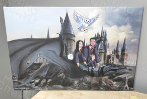 Картина 90х60см «На драконе» по Гарри Поттеру — фото 1