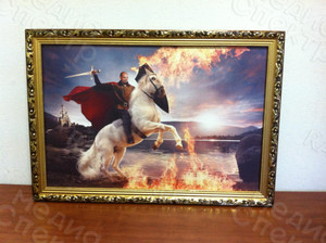 Картина-фотомонтаж на холсте 60х40см «Всадник на белом коне» — фото 1