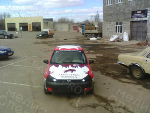 Наклейки на кузов авто/брендирование автомобилей: Лада-калина «Транссервис-спорт» — фото 7