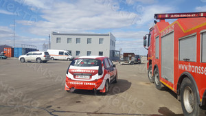 Наклейки на кузов авто/брендирование автомобилей: Лада-калина «Транссервис-спорт» — фото 2